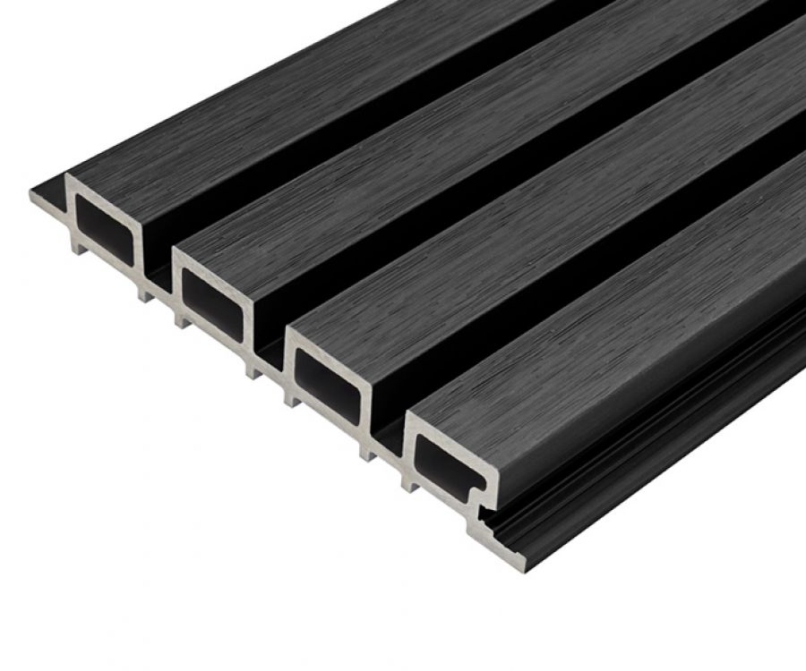 Charcoal Slatted Composite Cladding