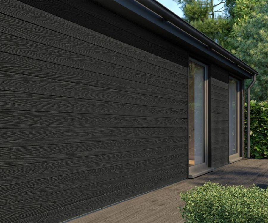 Dark Grey Woodgrain Composite Cladding